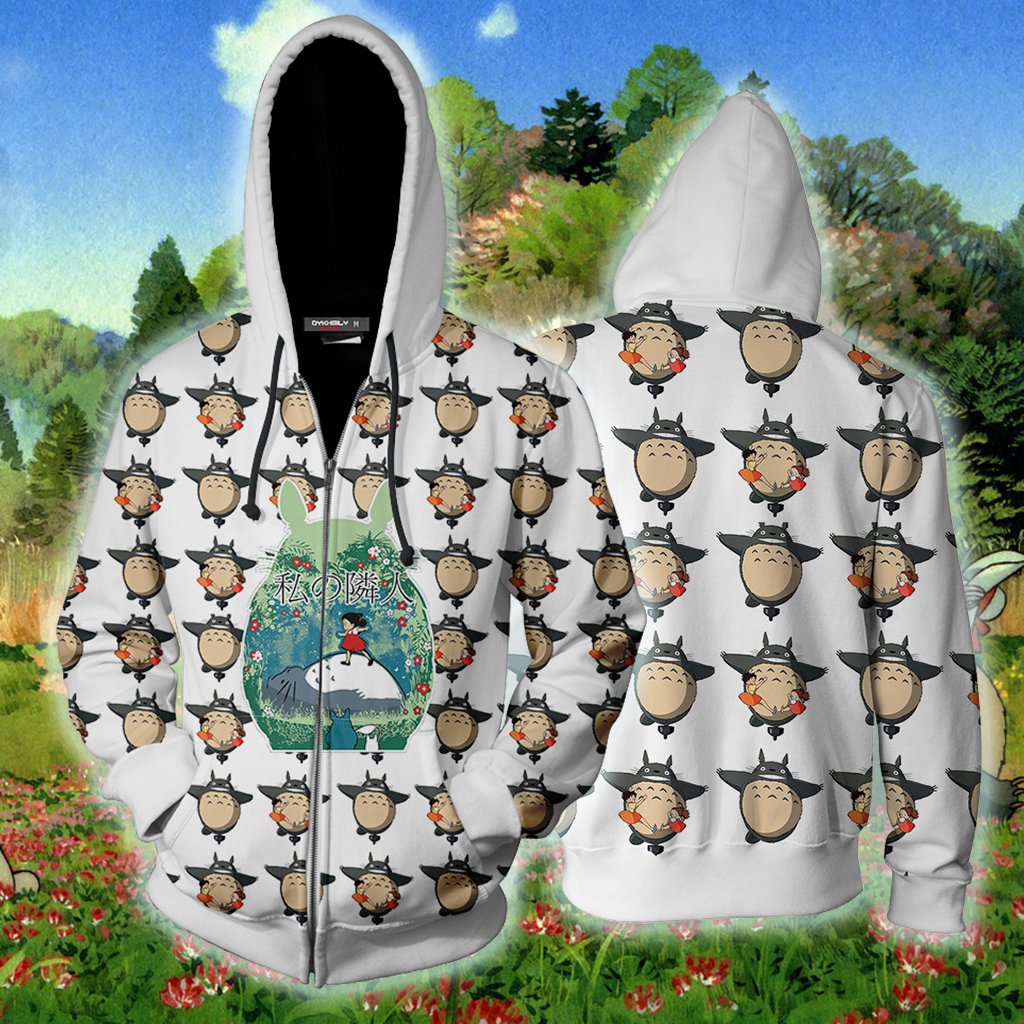 Ghibli Studio My Neighbor Totoro Seamless Zip Up Hoodie 4XL