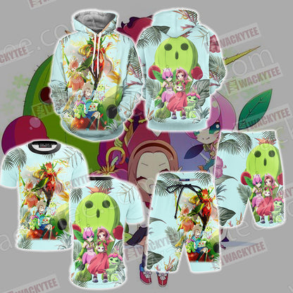 Digimon Palmon Evolution Line Unisex 3D T-shirt