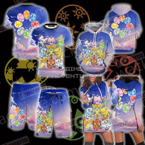 Digimon Eggs Unisex 3D Hoodie Dress