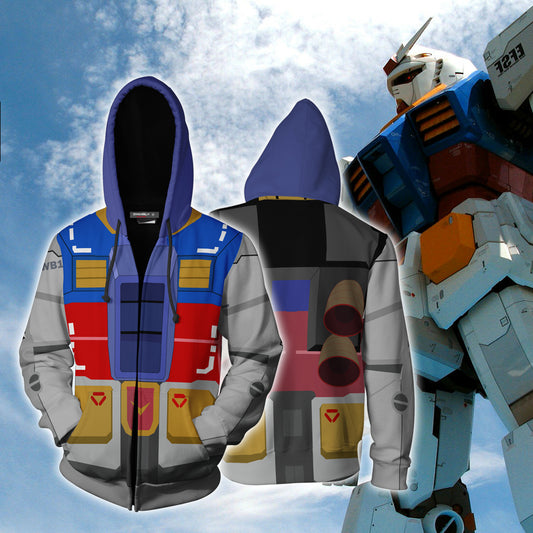 Anime GN-0000+GNR-010 00 Raiser Suit Zip Up Hoodie