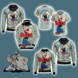 Popeye Characters New Unisex Zip Up Hoodie