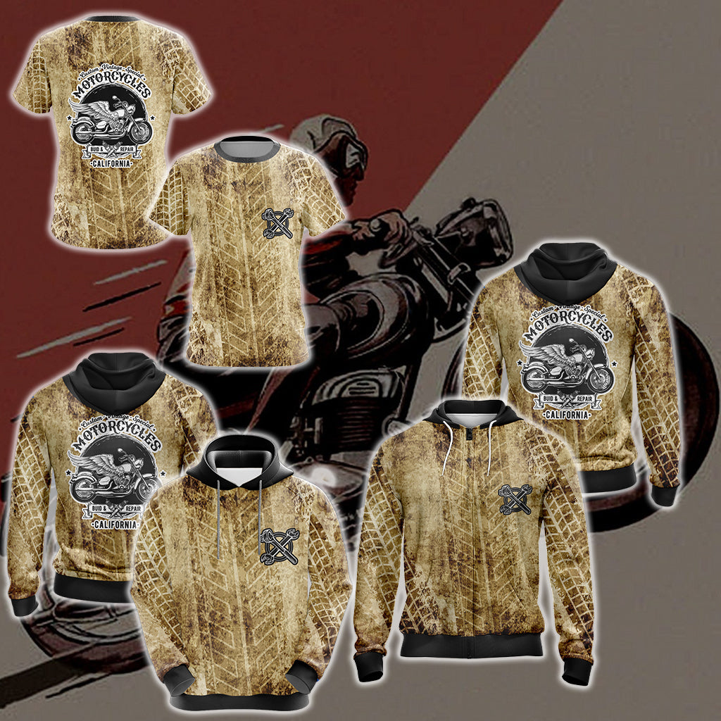 Custom Vintage Special Motorcycle Unisex Zip Up Hoodie Jacket
