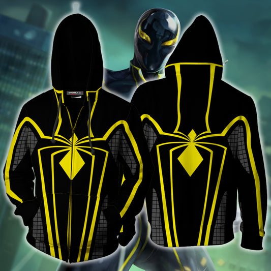 Golden Spiderman Suit Zip Up Hoodie Jacket 4XL