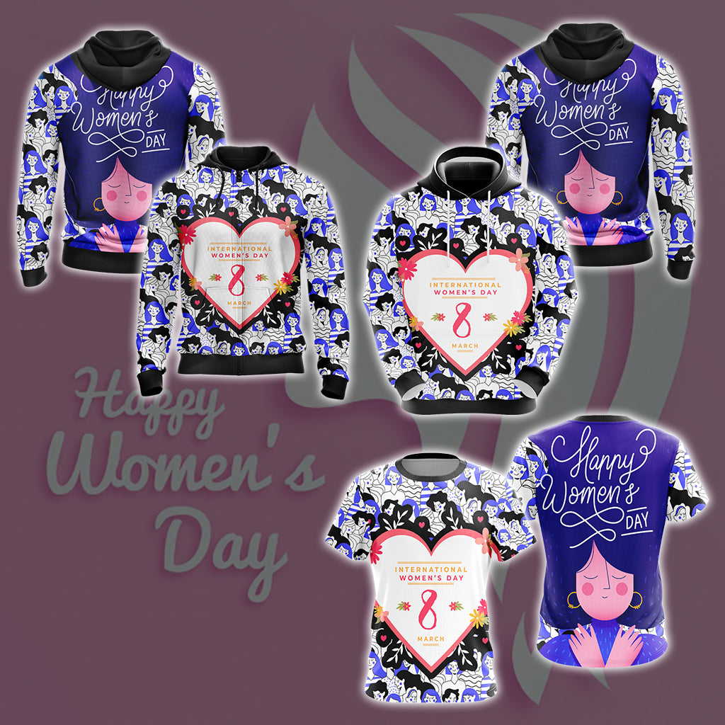 Happy Woman's Day 8th March 3D Hoodie