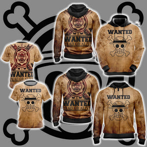 One Piece - Wanted Dead or Alive Unisex Zip Up Hoodie