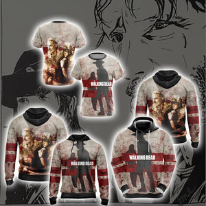 The Walking Dead Rick And Carl Grimes New 3D Zip Up Hoodie