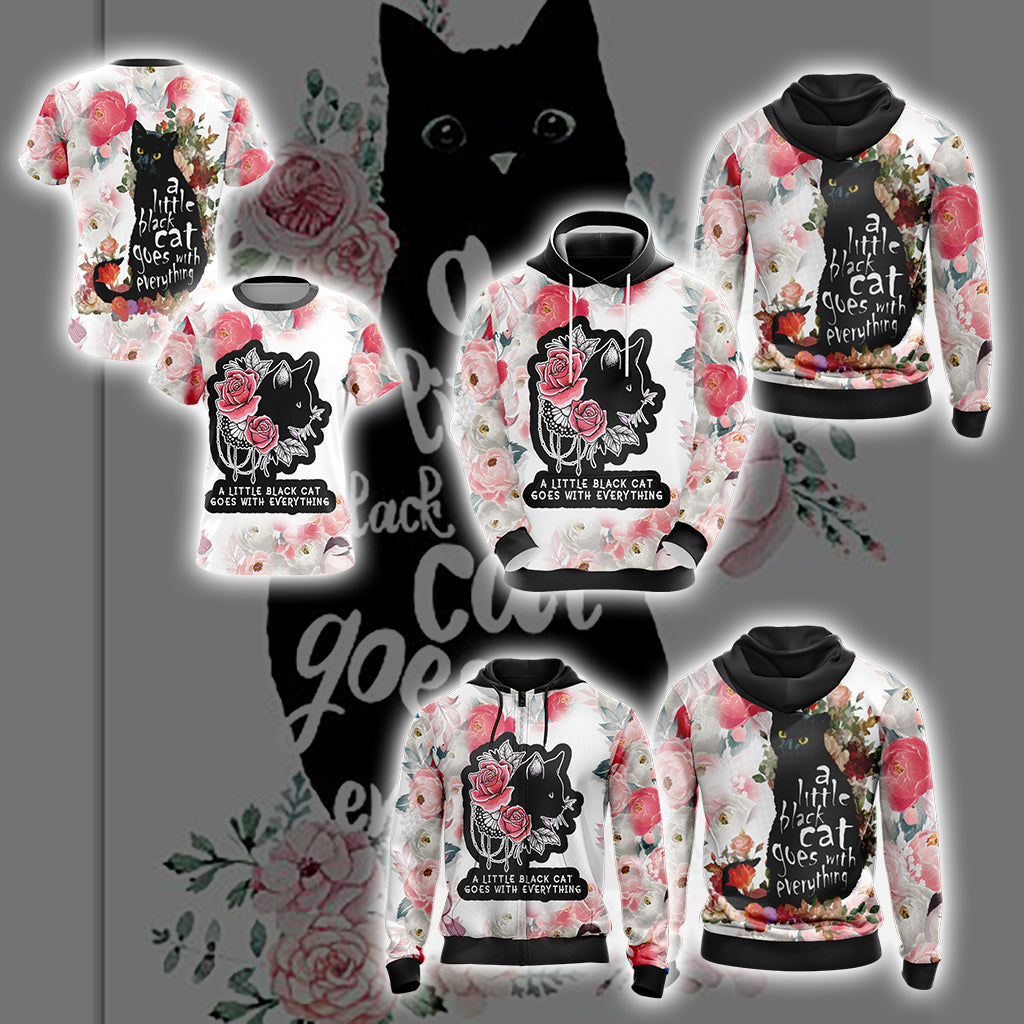 A Little Black Cat Goes With Everything Unisex 3D T-shirt