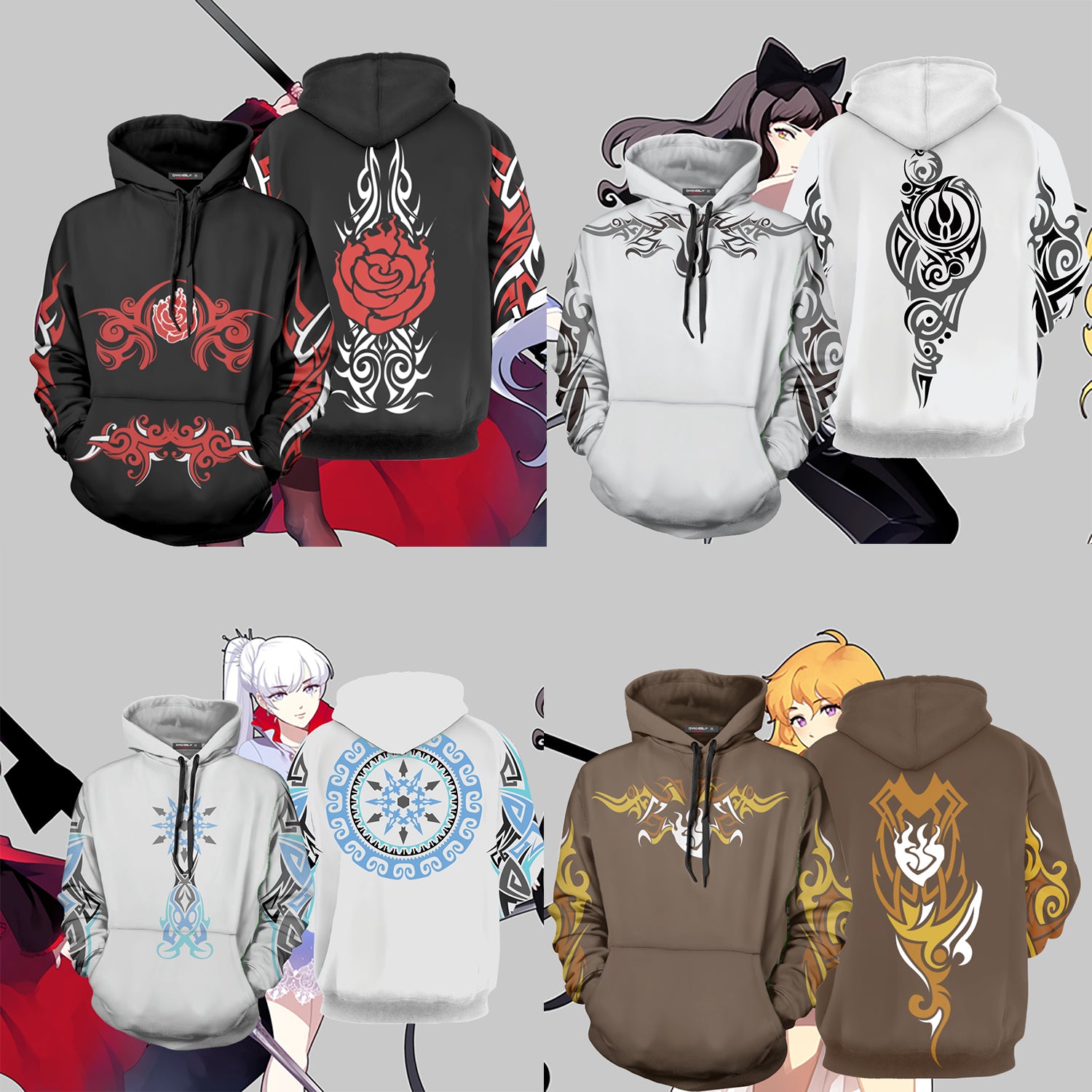 RWBY Ruby Rose Symbol 3D Hoodie