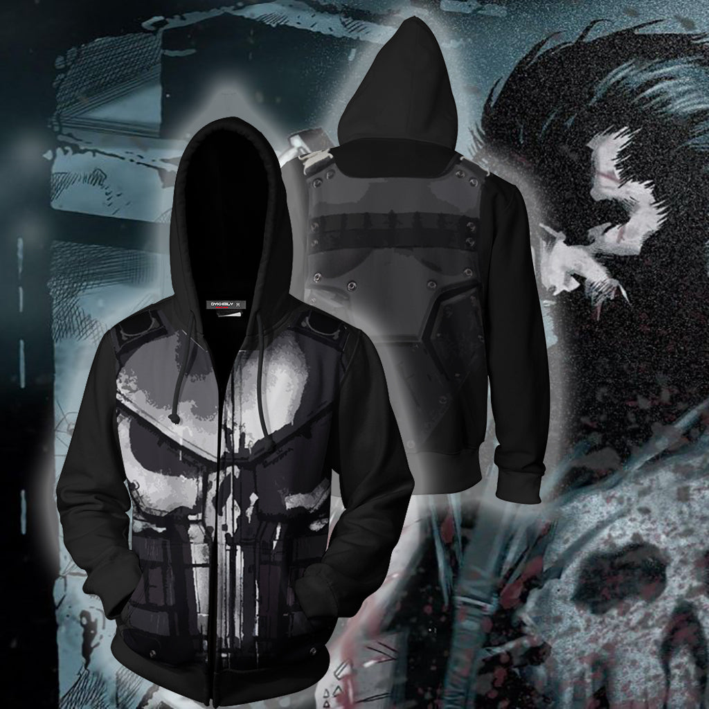 Punisher zip hot sale hoodie