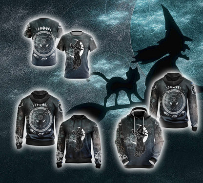 Black Cat Witches Unisex 3D T-shirt