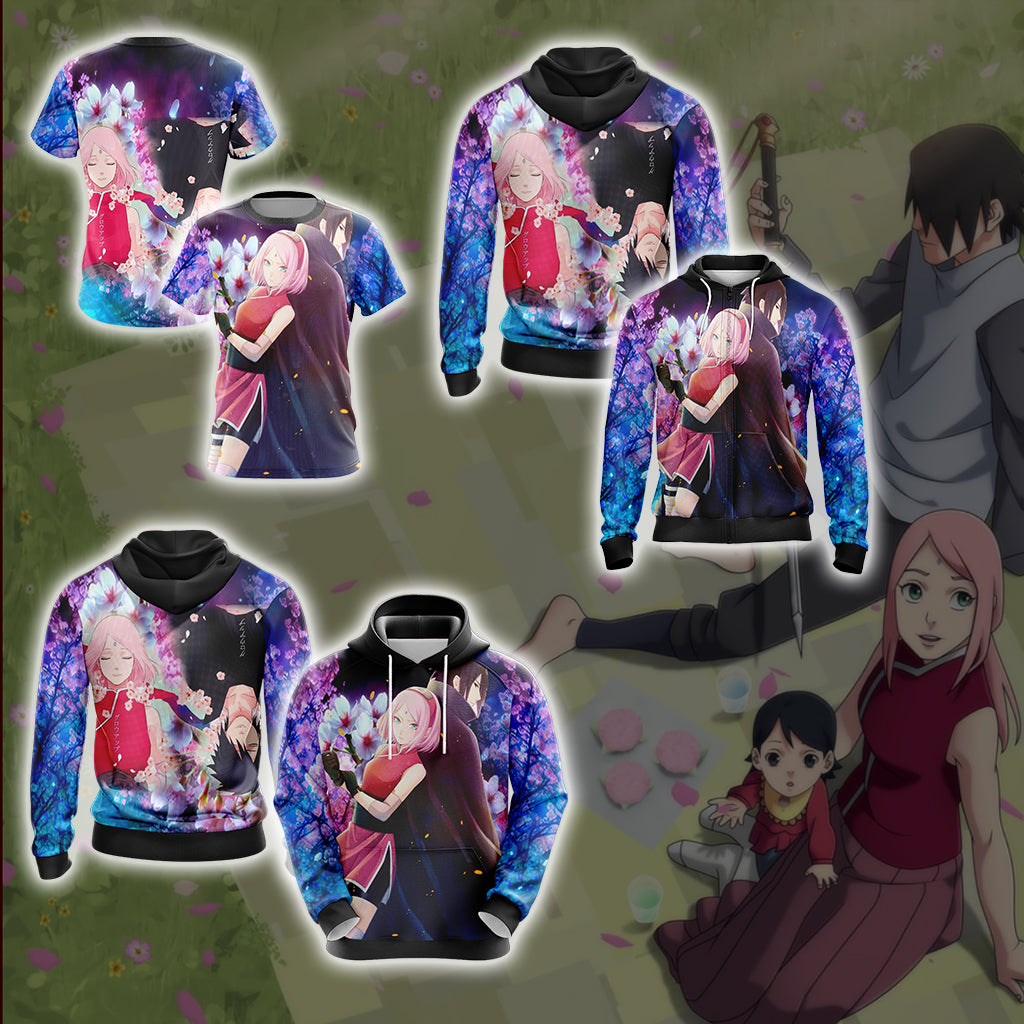 Naruto - Sasuke & Sakura Unisex Zip Up Hoodie Jacket