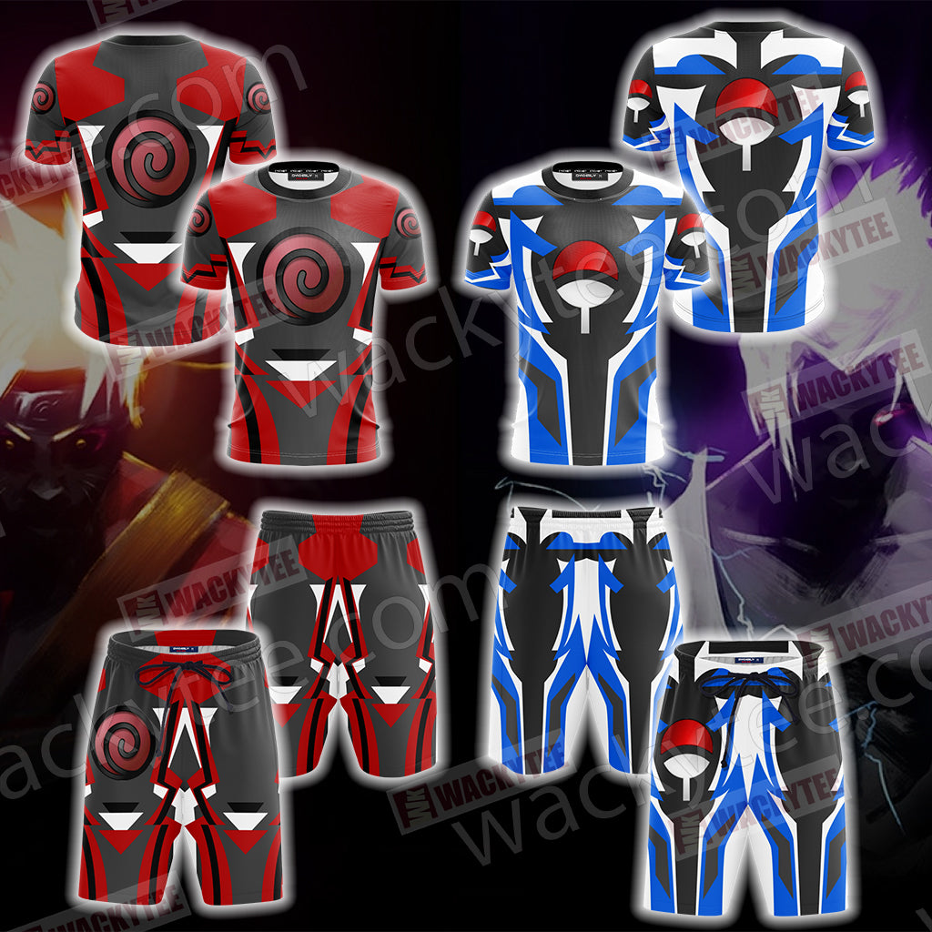 Naruto Sasuke Symbol New Look Unisex 3D Beach Shorts