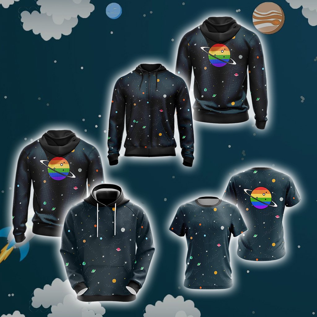 LGBT Rainbow Galaxy Sky Unisex Zip Up Hoodie