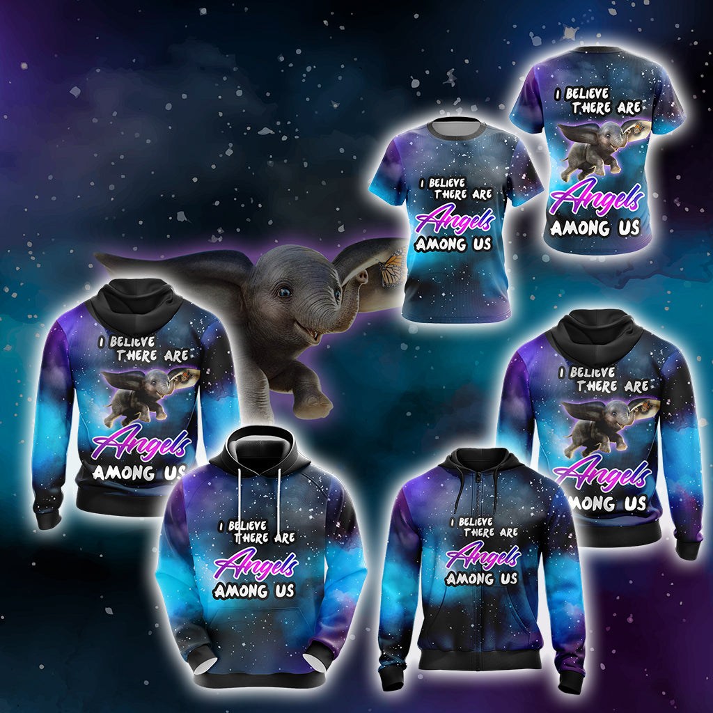 I Believe There Are Angels Among Us Elephant Unisex 3D T-shirt