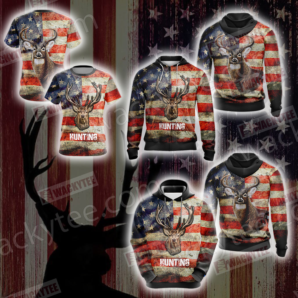 Hunting Us Flag Unisex 3D Hoodie