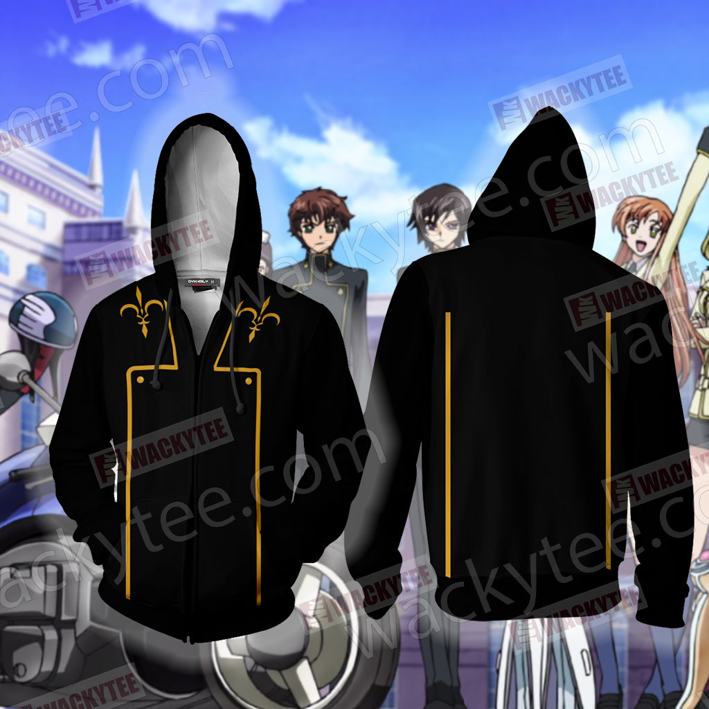 Code Geass Ashford Academy Male Uniform Cosplay Zip Up Hoodie Jacket 4XL