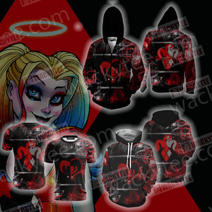 Harley Quinn Unisex Zip Up Hoodie Jacket