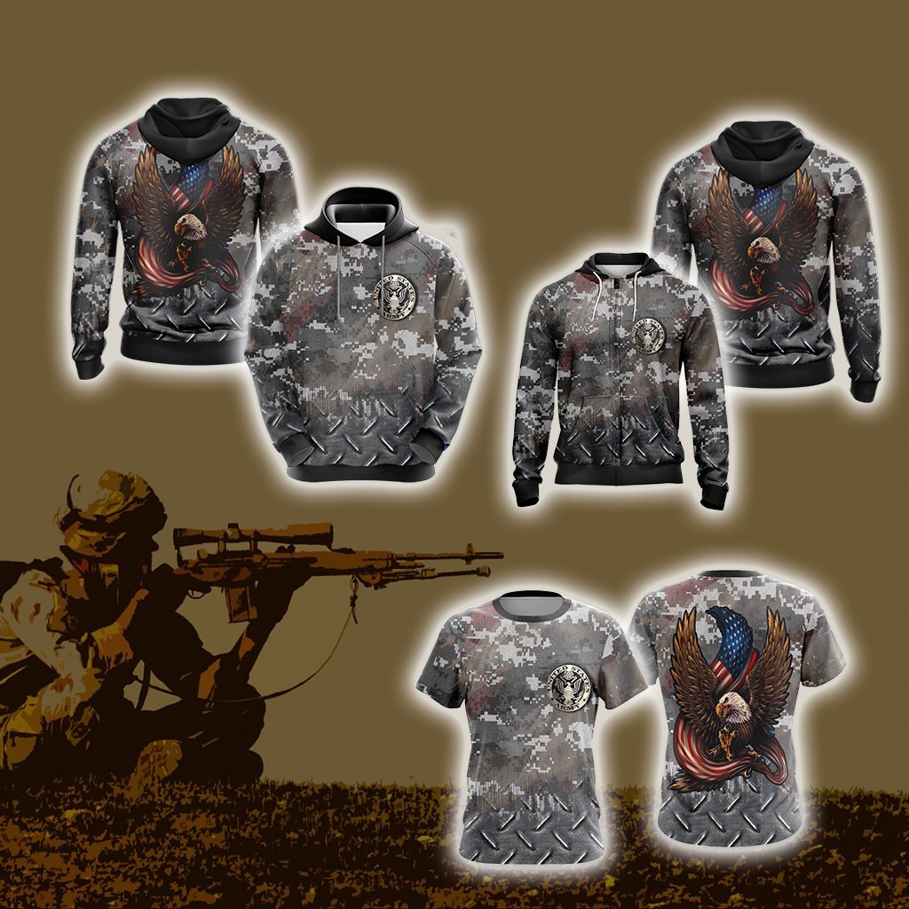US Army Veteran Unisex Zip Up Hoodie