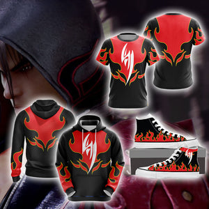 Tekken Jin Kazama Red Flame High Top Shoes   