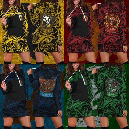 Loyal Like A Hufflepuff Harry Potter 3D Hoodie Dress