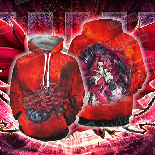 Yu Gi Oh! Izayoi Aki And Black Rose Dragon 3D Hoodie