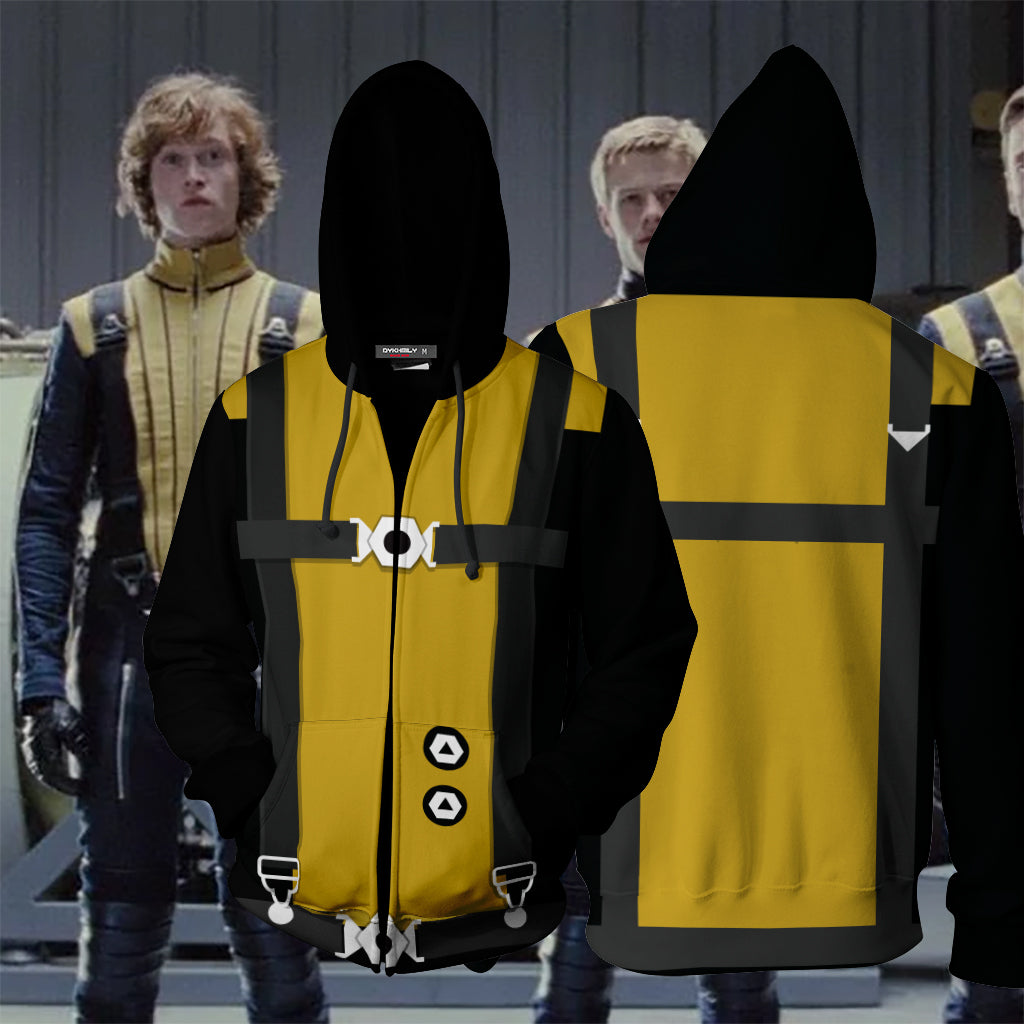 Marvel X-men Yellow Cosplay Zip Up Hoodie Jacket 4XL