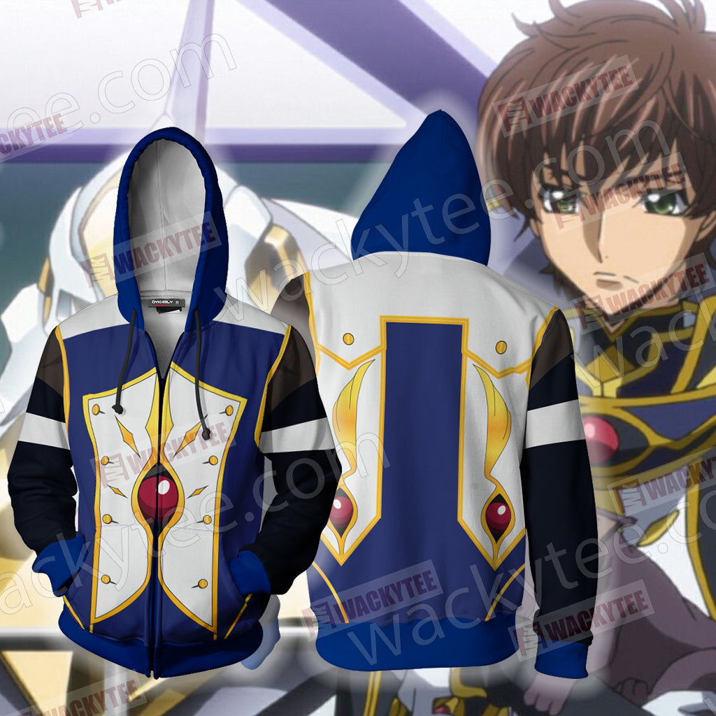 Code Geass Suzaku Kururugi Cosplay Zip Up Hoodie Jacket 4XL