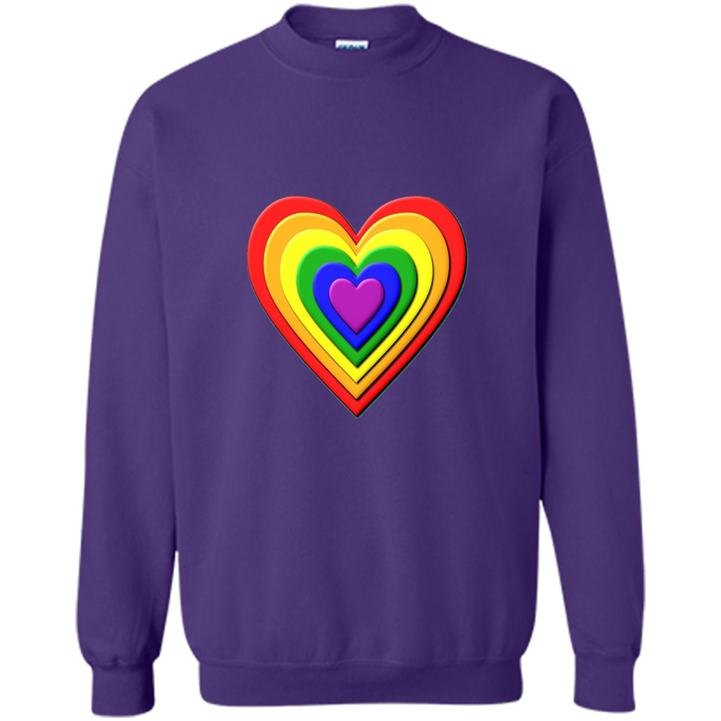 LGBT T-shirt Rainbow Heart T-shirt Orange