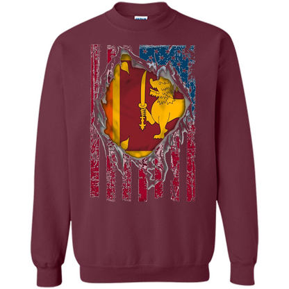 Sri Lanka Flag Proud T-Shirts Maroon