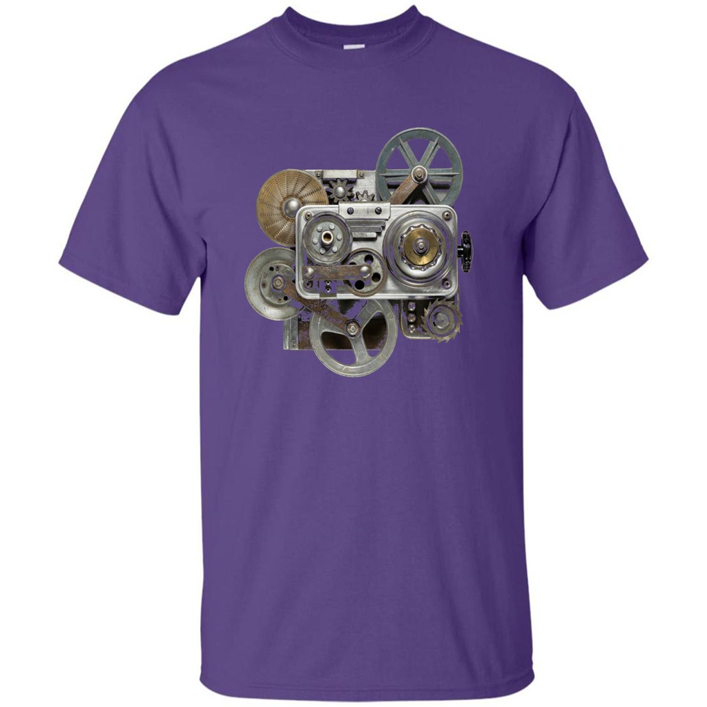 Steampunk Mechanical Gears T-Shirt Purple