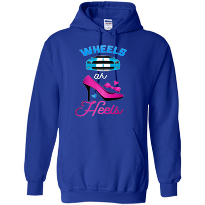 Wheels Or Heels We Love You Gender Reveal Party T-shirt Royal