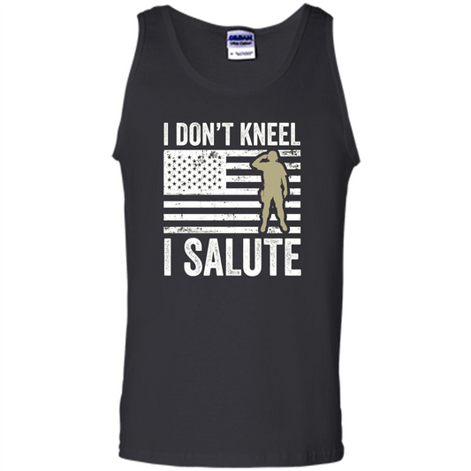 Military T-shirt I Don't Kneel I Salute T-shirt Black