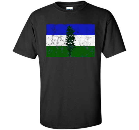 Distressed Cascadia Doug Flag T-shirt Black