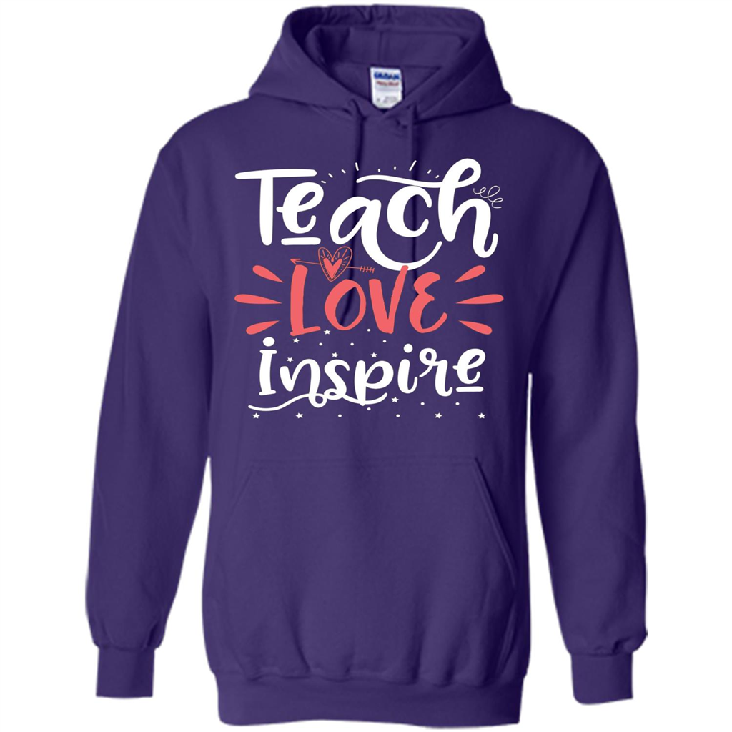 Teach Love Inspire Teacher Teaching T-shirt For Teacher Purple