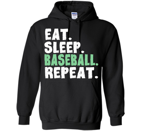 Eat Sleep Baseball Repeat T Shirt Cool Gift Ideas Sport Game shirt Black