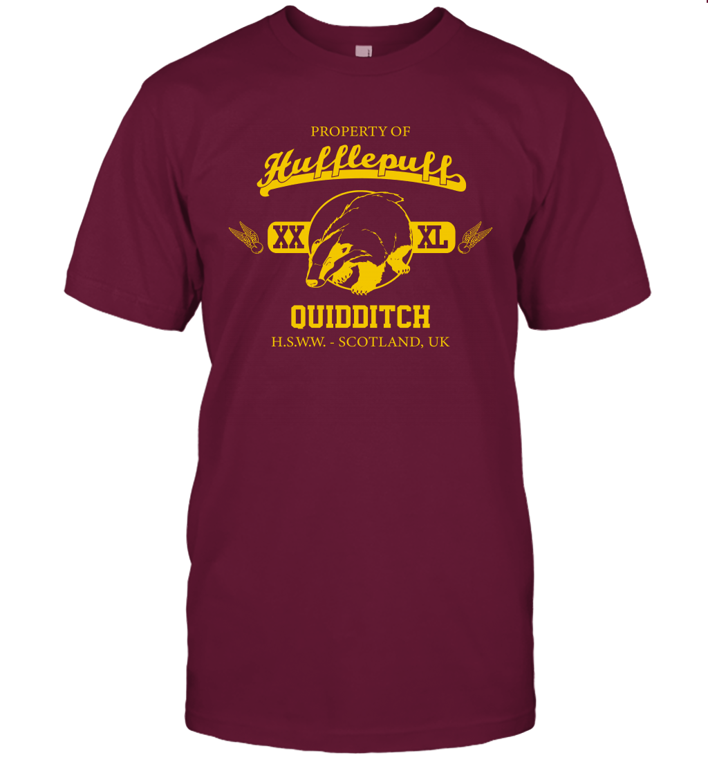 Property Of Hufflepuff Quidditch Harry Potter T-Shirt T-Shirt Maroon
