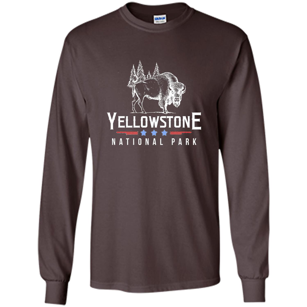 Yellowstone National Park Wyoming Buffalo T-shirt Dark Chocolate