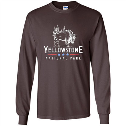 Yellowstone National Park Wyoming Buffalo T-shirt Dark Chocolate