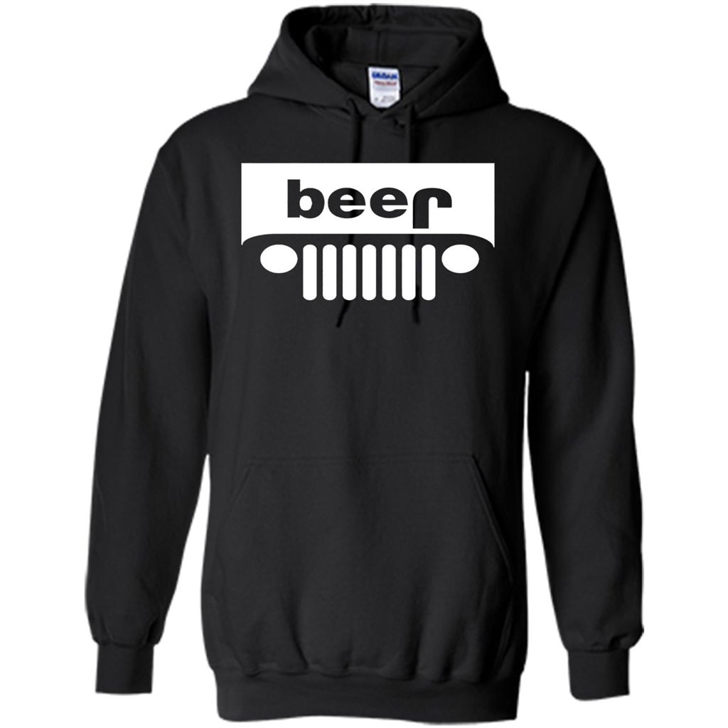 Funny Drinking T-shirt Adult Beer Jeep Black