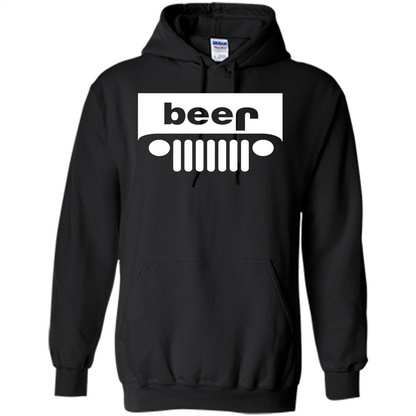 Funny Drinking T-shirt Adult Beer Jeep Black