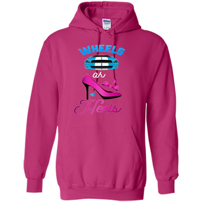 Wheels Or Heels We Love You Gender Reveal Party T-shirt Heliconia