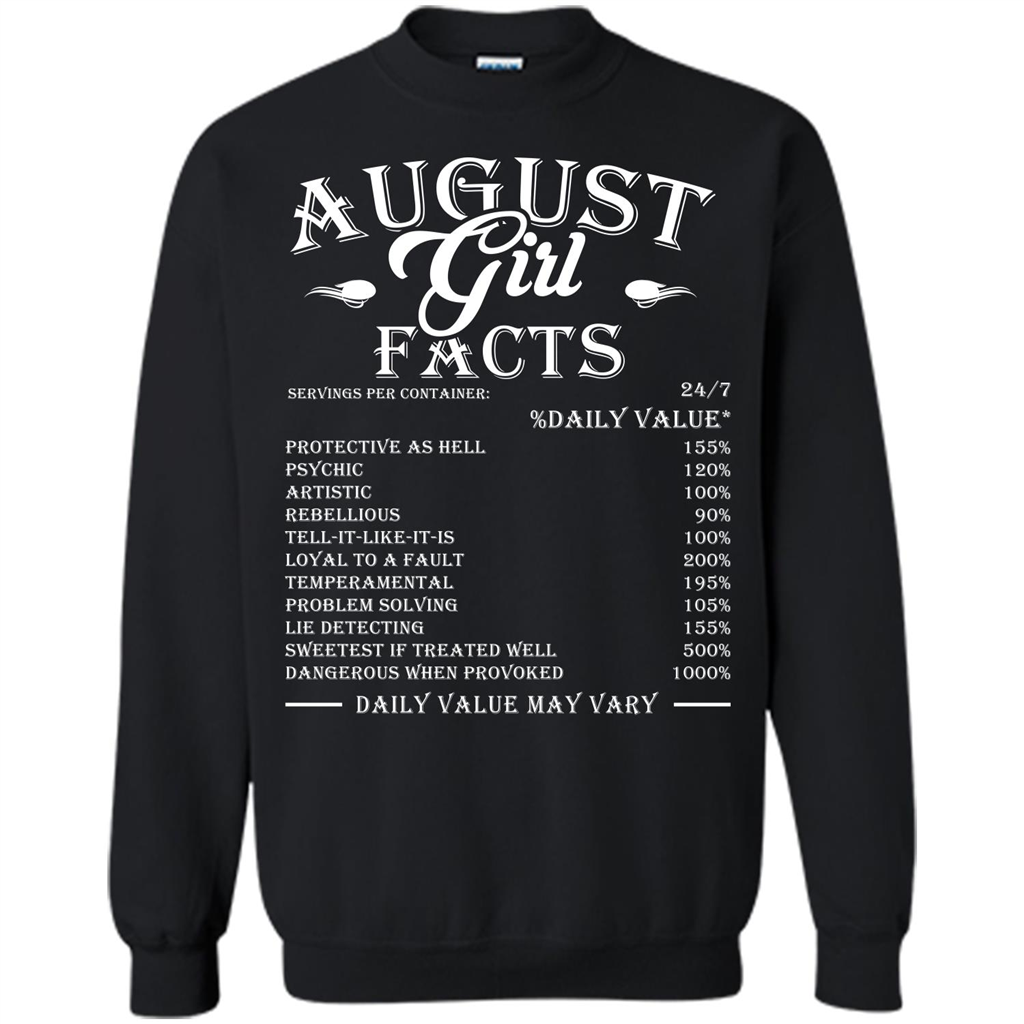 August Girl Facts T-shirt Black