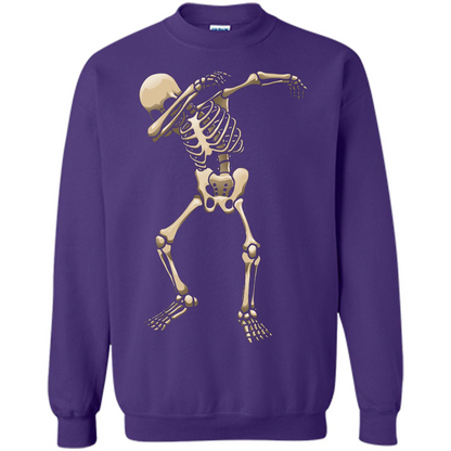 Halloween T-shirt Dabbing Skeleton T-shirt Purple