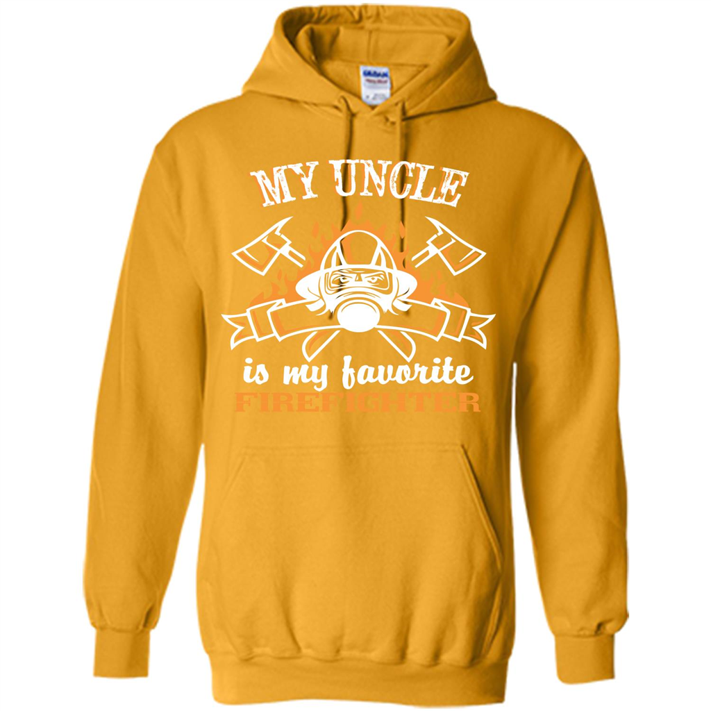 Firefighter Uncle T-shirt My Uncle Is My Favorite Firefighter Gold