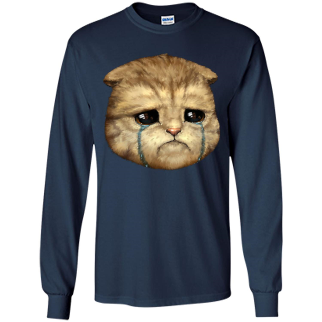 Cat Lovers T-shirt Cat Crying Navy