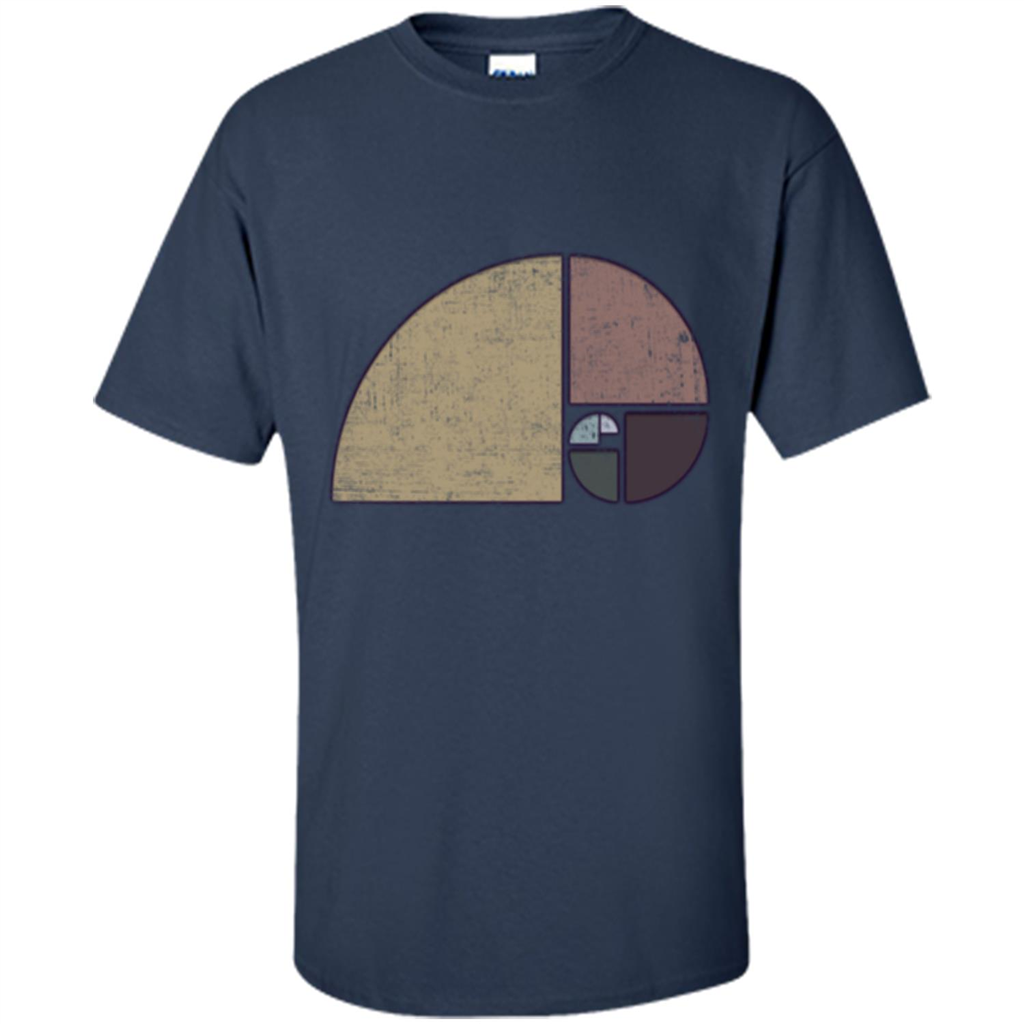 Distressed Geometric Fibonacci Spiral T-sihrt Navy