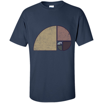 Distressed Geometric Fibonacci Spiral T-sihrt Navy