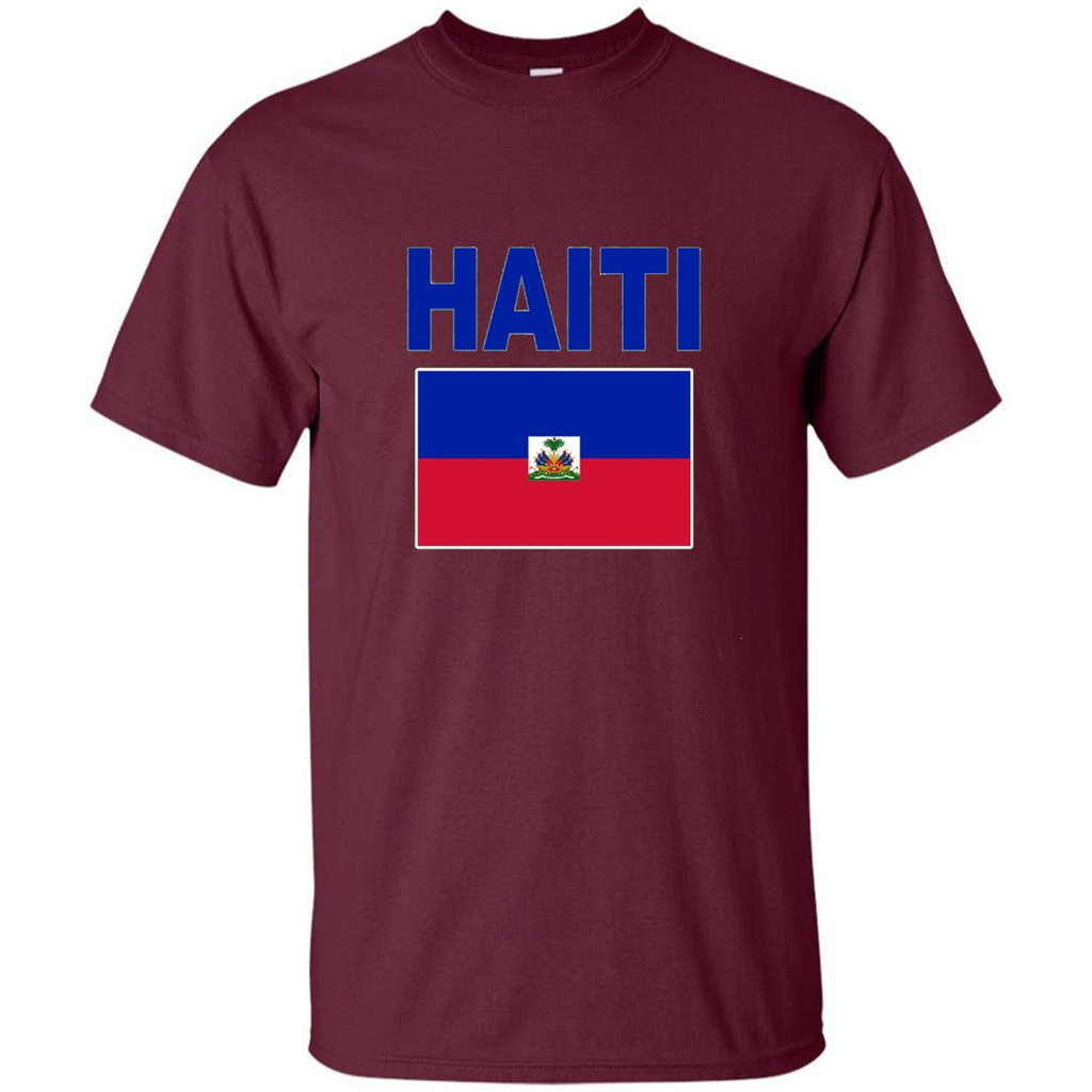 Haiti Flag T-Shirt Maroon