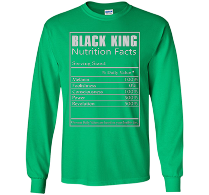 Black King Nutrition Facts T-shirt Irish Green
