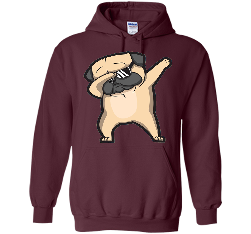 Dabbing Pug Shirt - Cute Funny Dog Dab T-Shirt t-shirt Maroon